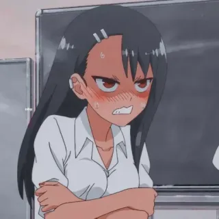 😡 Nagatoro Don't Toy with Me, Miss Nagatoro Anime, Nagatoro, Nagatoro - Nerv mich nicht!, Wütend, Anime Mädchen, Cartoon, Manga whatsapp sticker
