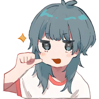 😎 贴纸, 动漫, 可爱, 女孩, 卡通, 角色 whatsapp sticker