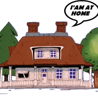 🏚 I AM AT HOME casa, lar, árvores, prédio telegram sticker