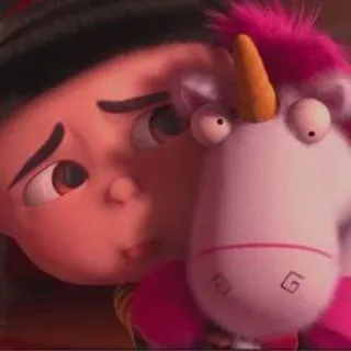 🥺 Agnes Despicable Me kartun, gadis, unicorn, mainan, imut, Despicable Me, Agnes telegram sticker