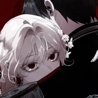 ⛩ Anime, Manga, Sztuka, Ilustracja, Para, Przytulanie telegram sticker