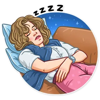 😴 ZZZZ sleeping, zzz, tired, cartoon, woman telegram sticker