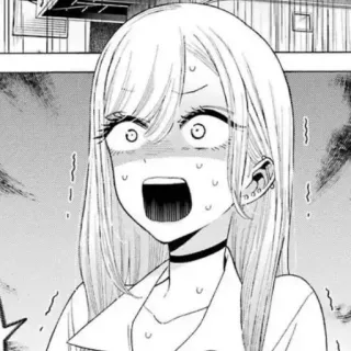 📀 Marin Kitagawa My Dress-Up Darling Animé, Manga, Réaction, Choqué(e), Inquiet/Inquiète, Mignon/Mignonne, Fille telegram sticker