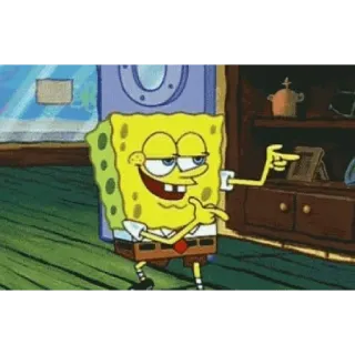 😀 Spongebob Spongebob, cartoon, pointing, yellow, character telegram sticker