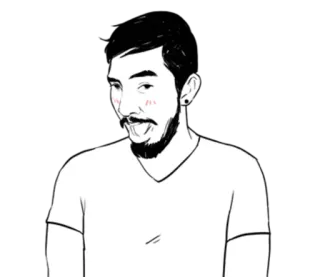 😝 man, tongue, cartoon, drawing, person, face telegram sticker