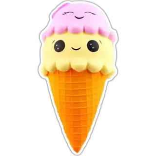 🍦 gelato, dolce, zuccherato, cibo, cono, carino, kawaii, estate whatsapp sticker