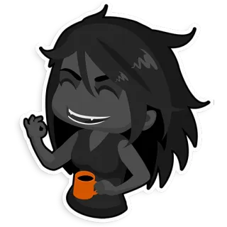 👌 café, dessin animé, geste ok, femme, silhouette telegram sticker