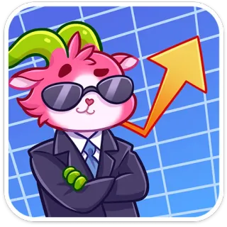 😎 capra, borsa, affari, investimento, freccia, finanza, successo telegram sticker