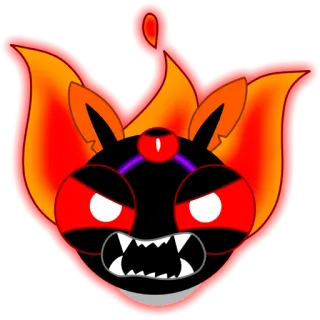 😡 огонь, монстр, злой, злой, мультфильм, демон whatsapp sticker