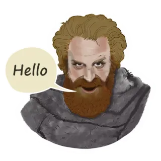 😏 Tormund Giantsbane Game of Thrones Hello Game of Thrones, Tormund Giantsbane, Ciao, Saluto, Personaggio, Fantasy, Serie TV whatsapp sticker