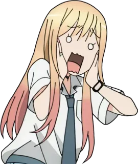 😱 anime, girl, shocked, surprised, cute, expression, school uniform telegram sticker