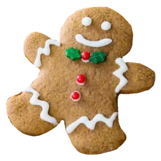 🤩 gingerbread man, cookie, holiday, christmas, dessert, festive, baking, food telegram sticker