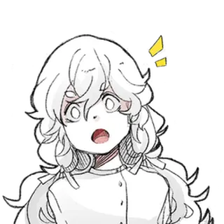 😲 Anime, Dessin animé, Choqué, Surpris, Personnage, Expression telegram sticker