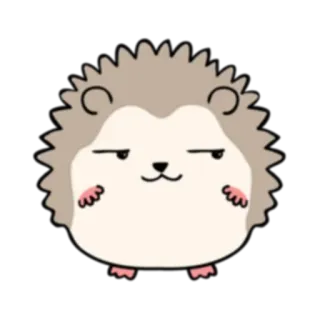 😒 erizo, animal, lindo, dibujos animados telegram sticker