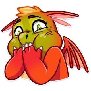 🤢 dragon, mignon, dessin animé, animal, fantaisie, personnage, autocollant telegram sticker