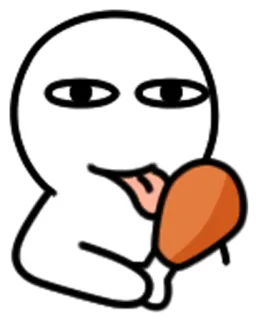 🍗 stiker, karakter, makan, lidah, lucu, kartun telegram sticker