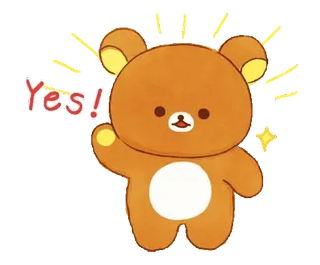 🐻 Yes! beruang, kartun, ya, positif, persetujuan, imut, stiker telegram sticker