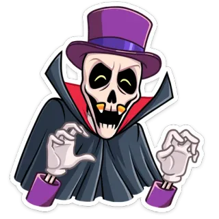 🧛 骸骨, 漫画, ハロウィン, コスチューム, モンスター, 面白い, ステッカー telegram sticker