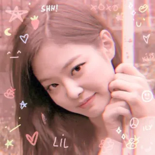 ❤ SHH! LIL XOXO KISS ILY portret, vrouw, schattig, meisje, sticker telegram sticker