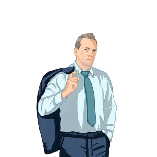 🤔 мужчина, бизнес, костюм, галстук, профессиональный telegram sticker