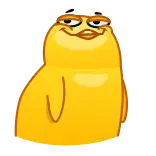 😏 птица, желтый, ухмыляется, мультик telegram sticker