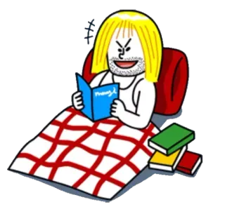 📚 Proud 読書, 本, 男, 漫画, リラックス telegram sticker