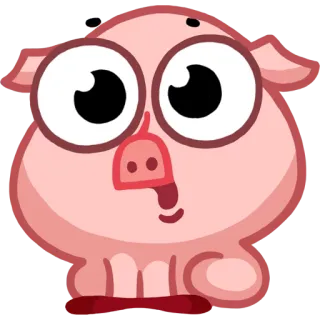 😳 Kartun, Babi, Lucu, Binatang, Merah muda telegram sticker