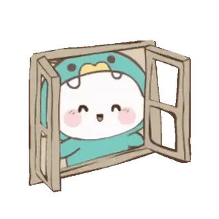 🪟 귀여운, 동물, 만화, 창문, 카와이 telegram sticker