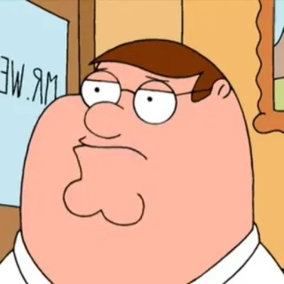 😐 Peter Griffin Family Guy Cartoon, Peter Griffin, Family Guy, animiert, Comedy telegram sticker