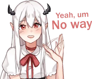 👎 Yeah, um
No way Anime, Sticker, Fille démon, Pas question telegram sticker