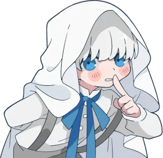 🤫 Anime, Chibi, Lindo, Figura encapuchada, Dibujos animados whatsapp sticker