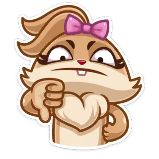 👎 kelinci, kartun, jempol ke bawah, tidak suka, hewan, imut, negatif whatsapp sticker