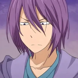 😐 Atsushi Murasakibara Kuroko's Basketball 애니메이션, 만화, 농구, 진지한, 보라색 머리 telegram sticker