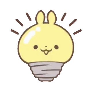 🐰 light bulb, cute, bunny, kawaii, cartoon, illustration, sticker telegram sticker