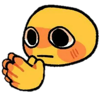 😶 Emoji, Mignon, Implorant, Yeux, Dessin animé, Rougir whatsapp sticker