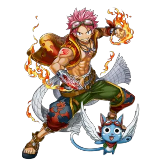 😡 Natsu Dragneel Fairy Tail Anime, Fairy Tail, Natsu Dragneel, Fogo, Happy, Sticker, Mangá telegram sticker