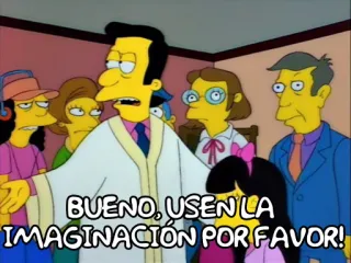 😬 BUENO, USEN LA IMAGINACIÓN POR FAVOR! シンプソンズ, カートゥーン, スペイン語, 想像力 telegram sticker