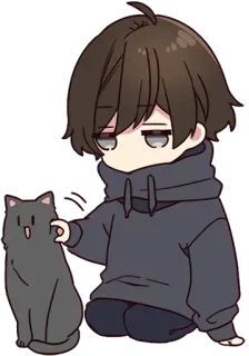 🙂 Chibi, Kat, Anime, Schattig, Jongen, Huisdier, Kawaii telegram sticker