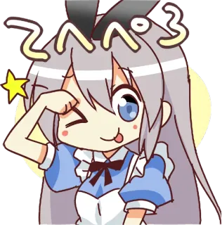 😋 へぺろ Anime, Niedlich, Mädchen, Cartoon, Zwinkern, Kawaii telegram sticker