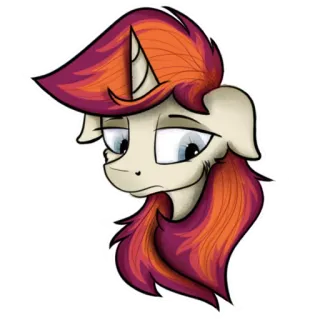 😔 pony, cartoon, animal, cute, drawing, illustration telegram sticker