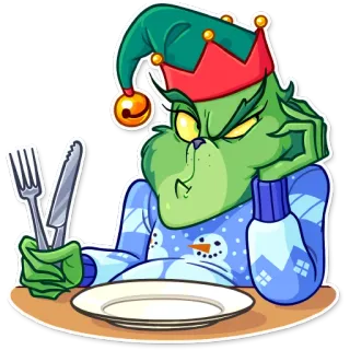 🍽 The Grinch Grinch, Navidad, Fiestas, Dibujos animados, Festivo, Animación whatsapp sticker