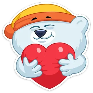 😀 ours, coeur, dessin animé, amour, mignon, câlin telegram sticker