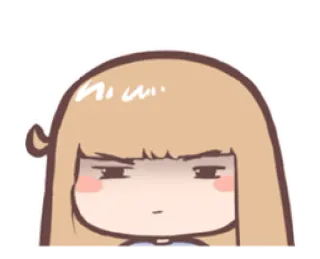 😐 irritado, desenho animado, menina, fofa, brava, emburrada telegram sticker