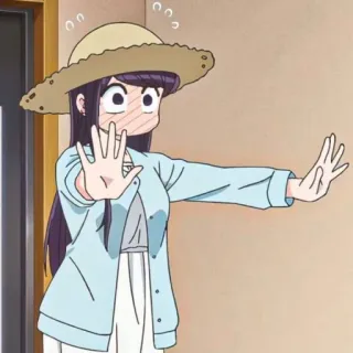 😳 Komi Shouko Komi Can't Communicate 애니메이션, 캐릭터, 코미, 코미 양은 커뮤증입니다, 여자, 여성, 손 제스처, 정지 telegram sticker