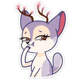 😏 Hirsch, Tier, Niedlich, Cartoon, Sticker, Kawaii whatsapp sticker
