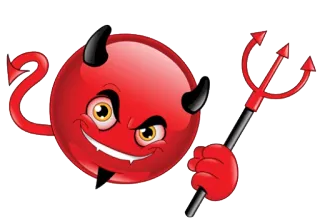 👹 Teufel, Dämon, Rot, Hörner, Mistgabel, Halloween telegram sticker