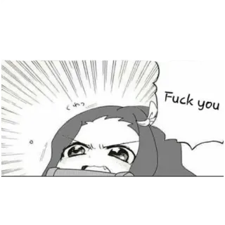 🌸 Fuck you 불쾌한, 애니메이션, 만화, 욕설, 분노, 만화 telegram sticker