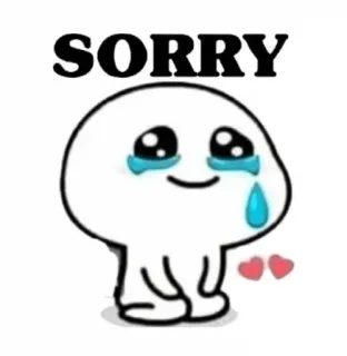 🥺 SORRY désolé, excuses, mignon, pleurer, dessin animé, coeurs telegram sticker
