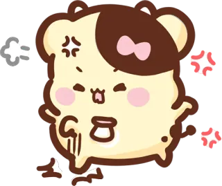 😤 angry, cartoon, cute, animal, sticker, hamster, frustrated, upset telegram sticker