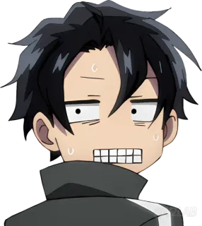 😰 anime, nervioso, preocupado, cara, expresión whatsapp sticker